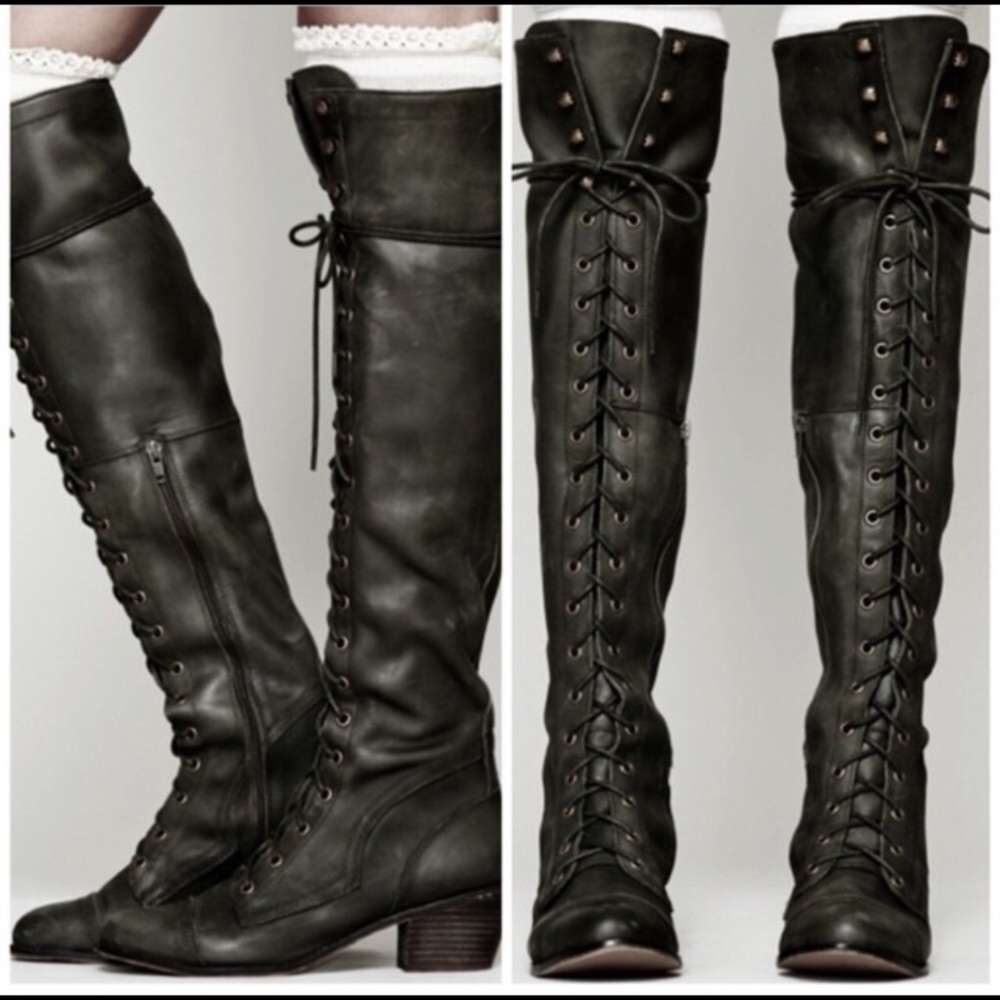 Free People Joe lace up boots-Black